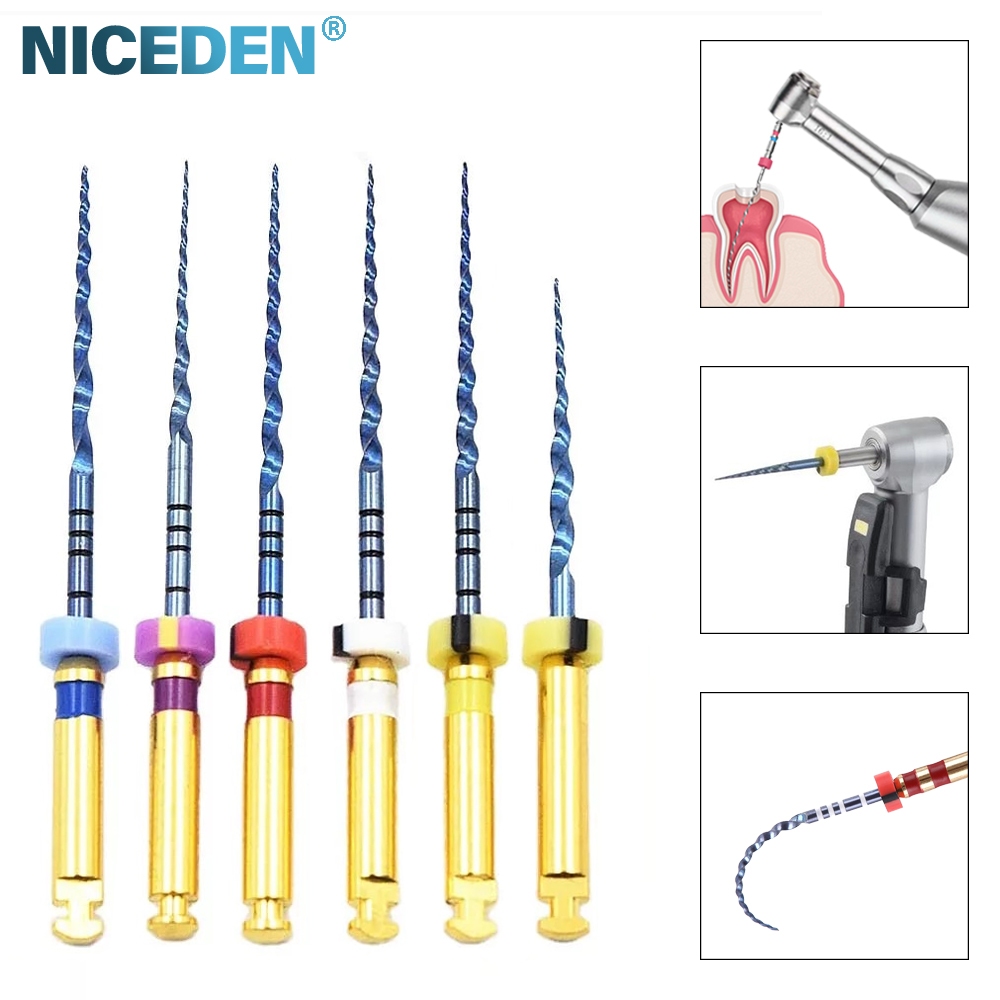 Niceden 6 ชิ้น/กล่อง Universal เครื่องยนต์ทันตกรรมใช้ NiTi Super Rotary File SX-F3 เครื่อง Taper เครื่องมือทันตแพทย์