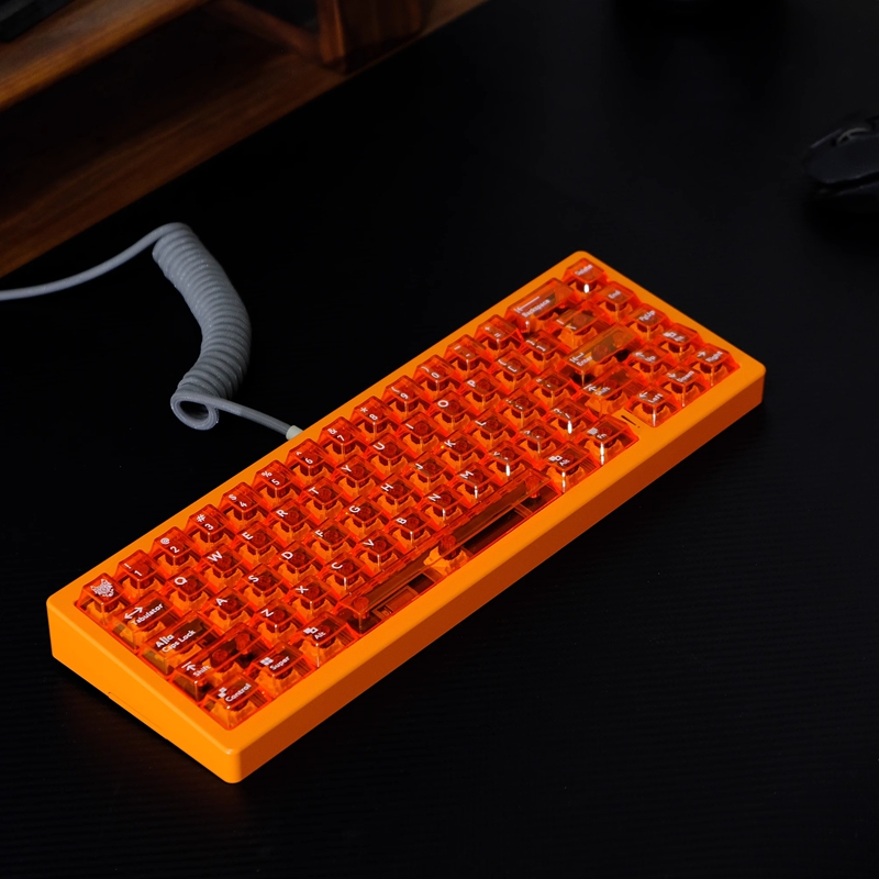 Keycap เฉพาะOrange โปร่งใส Keycap 114 คีย์ Cherry Profile PC วัสดุสําหรับ Cherry MX Switch คีย์บอร์ด