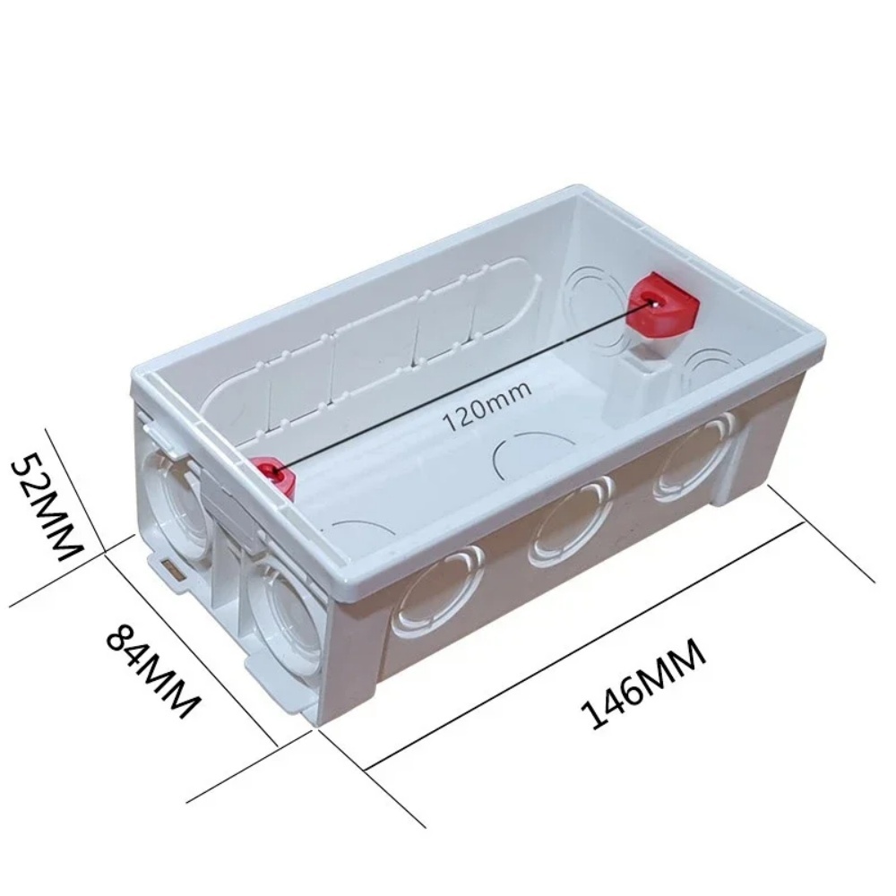 146 ประเภทติดตั้งกลับลับ Stash Conduit กล่องผนังปรับภายใน Cassette Junction สวิทช์ซ็อกเก็ต 120 สกรูรูระยะทาง