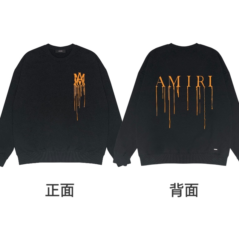 เสื้อฮู้ดผู้ชายคอกลมใหม่ของ Amiri พิมพ์ลายโลโก้ฮิปฮอปลําลองถนนยุโรปและอเมริกา