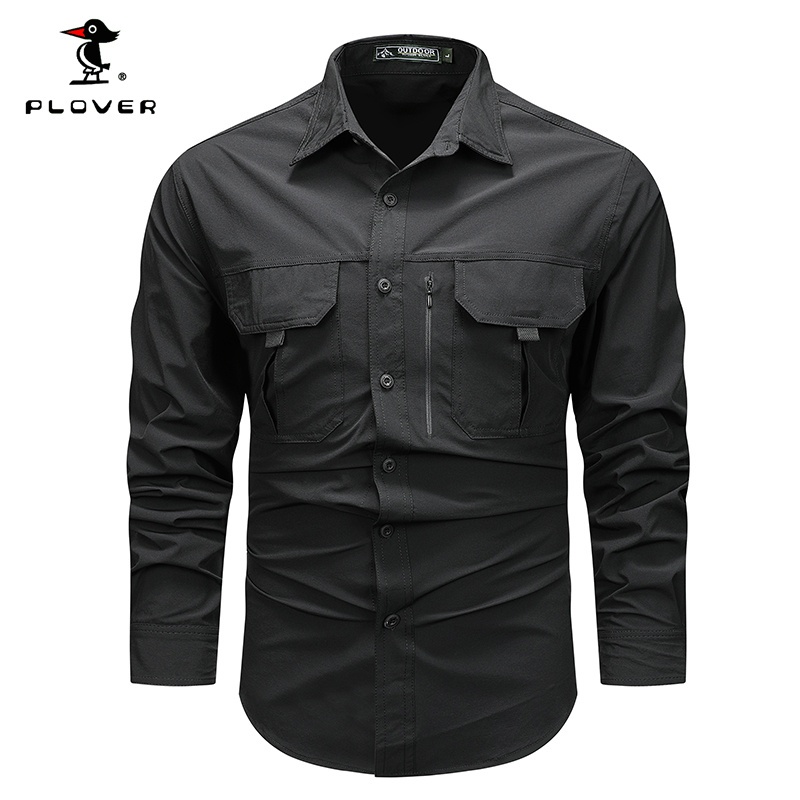 Plover เสื้อเชิ้ตผู้ชาย Outdoor Leisure Social High-Quality Workwear เสื้อแขนยาว Quick-Drying เสื้อเชิ้ตผู้ชายผู้ชายกีฬา Top