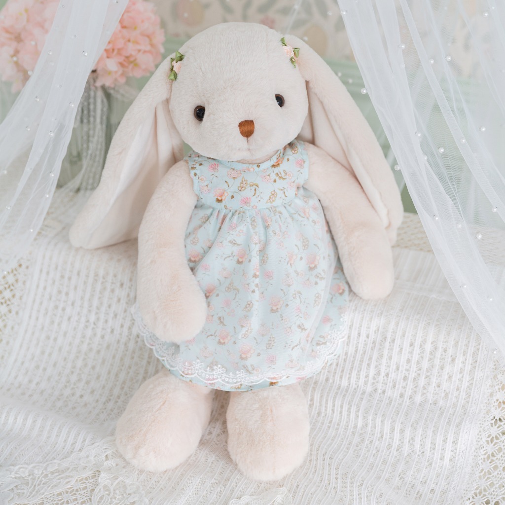 Gabriel Rabbit Plush Toy: ของขวัญที่มีเสน่ห์พร้อมผ้ากอซสุดน่ารัก - กระโปรงสําหรับเพื่อนในวันหยุด