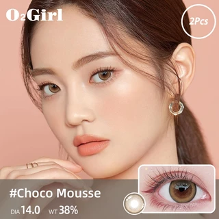 (COD) คอนแทคเลนส์เกรดสาว (0~-8.00) เลนส์อ่อนนักเรียนสีดําธรรมชาติสีน้ําเงินใช้รายปี 14.0-14.5มม