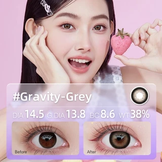 (COD) คอนแทคเลนส์เกรดสาว (0~-8.00) เลนส์อ่อนนักเรียนสีดําธรรมชาติสีน้ําเงินใช้รายปี 14.0-14.5มม