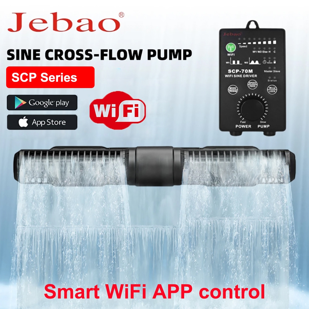 Jebao เงียบ Cross Flow ปั๊ม SCP MCP 50 70 120 150 180 พร้อม WiFi ควบคุมรอบ Wave Maker Surf ปั๊มสําหรับถังปลา Aquarium อุปกรณ์เสริม