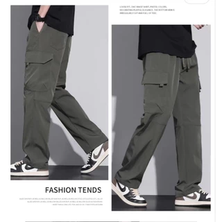 BECOOLMAN - 【M-3XL】2024ฤดูร้อนบางหลวมตรงกางเกงผู้ชายอเมริกันแฟชั่นสบายๆกางเกงกีฬา