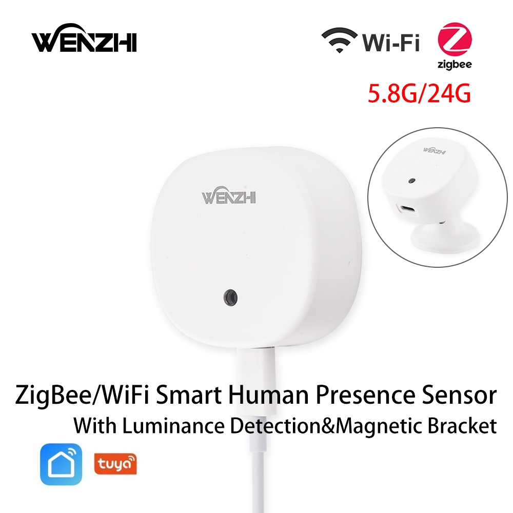 ZigBee/WiFi MmWave Human Presence Sensor Radar Movement Body Motion Detection พร้อม illuminance Tuya