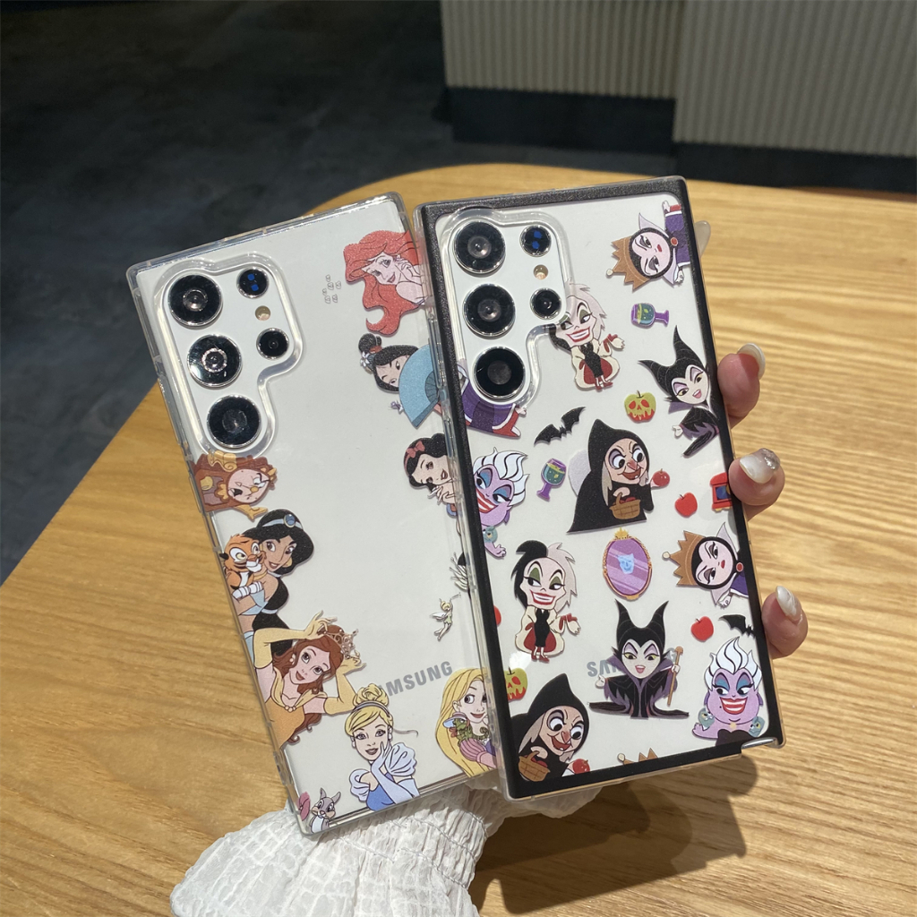 การ์ตูน สโนว์ไวท์ แม่มดเก่า เคส Samsung Galaxy S23 S24 Ultra Plus + S21 S20 S22 Ultra S10Lite S20 S21 S23 FE Note 20 10 Plus Lite A55 A52 A35 A33 A34 A25 A24 Case โปร่งใส ป้องกันการตก นุ่นุ่ม เคสมือถือซัมซุง