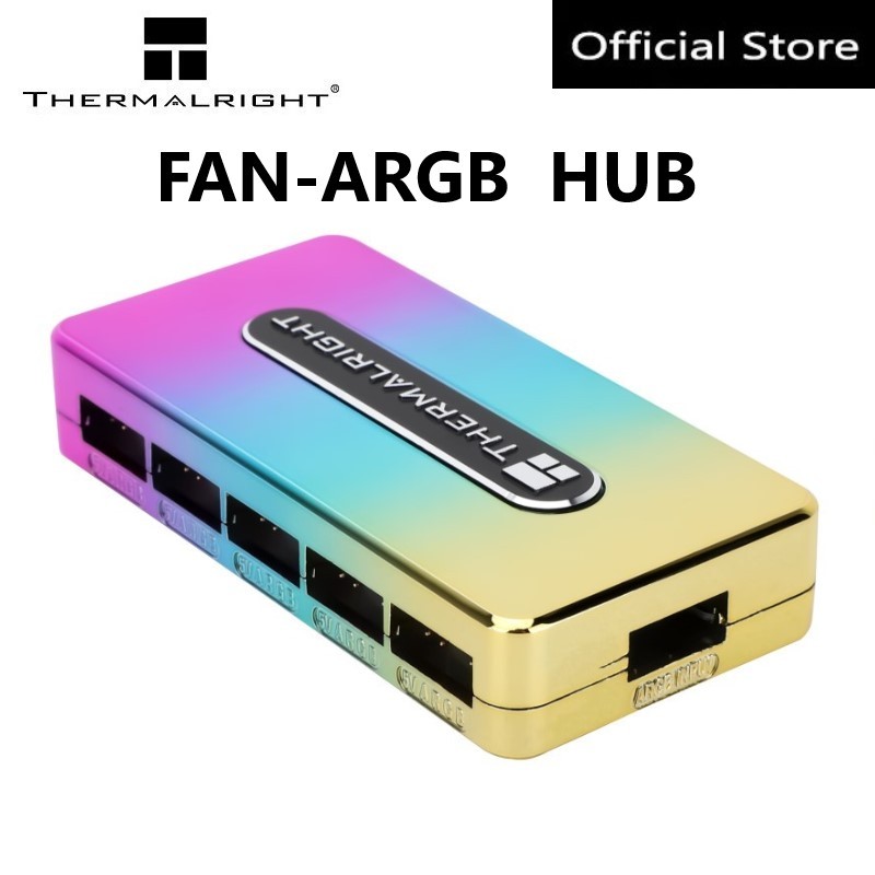 Thermalright PWM Fan Hub ARGB Hub 10-Port 4 Pin PC Fan Controller 5/12V Fan Hub Strong Paste แม่เหล็