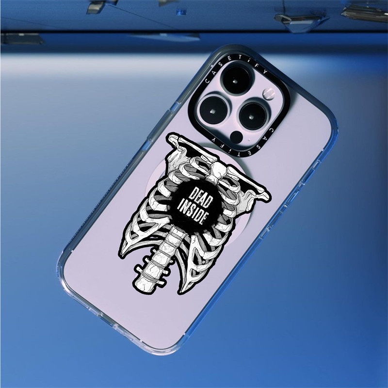 CASECASE X Dead Inside Edition แม่เหล็กดูดอะคริลิคใสกลับ TPU Edge กรณีเคสโทรศัพท์ Impact สําหรับ App