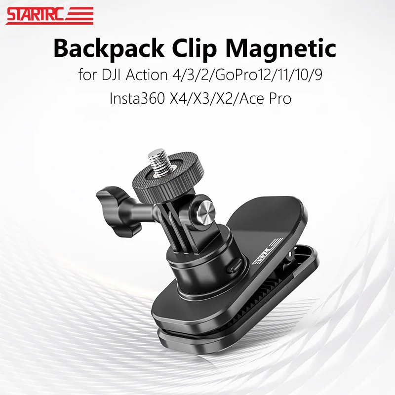 คลิปกระเป๋าเป้สะพายหลังแม่เหล็ก Startrc เหมาะสําหรับ DJI Action 5 pro/4/3/Insta360 X4 X3/Gopro ขาตั้งกล้อง