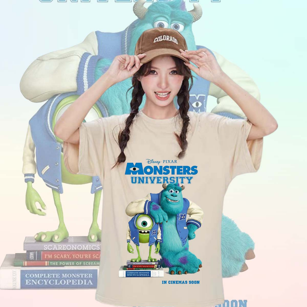 ใหม่ เสื้อMonster University T-Shirt gogirlgo1.th ผ้าCotton 100% ใส่ได้ ทั้ง ชาย ใส่สบาย ไม่หด ไม่ย้
