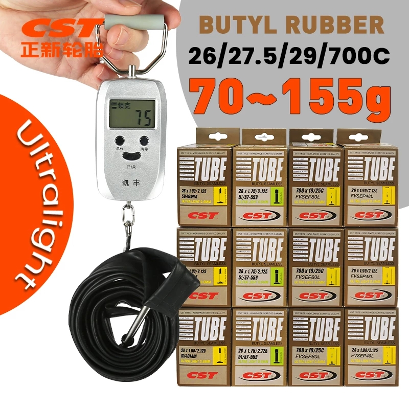 CST จักรยาน Ultra-Light ภายในหลอด 26/27.5/29er/700c สําหรับ MTB Road BIKE Tyre บิวทิลยางเกรดการแข่งข