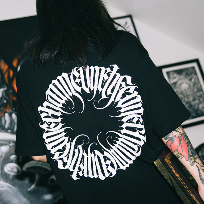 West Coast Chicano แหวนดอกไม้ Body ตัวละครแขนสั้นพิมพ์ผ้าฝ้ายแท้ All-Match ผู้ชายผู้หญิงเสื้อยืด