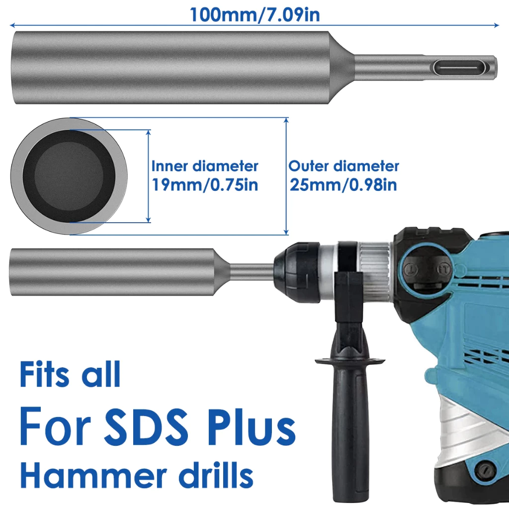 SDS plus ไดรเวอร์ก้านกราวด์ ต่อสายดิน เหล็กแข็ง ทนทาน สําหรับก้านดิน ค้อนโรตารี่เครื่องมือเจาะไฟฟ้า