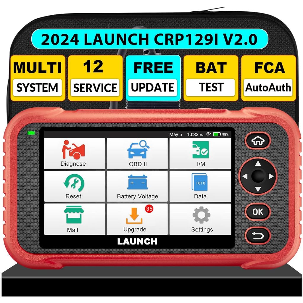 2024 ใหม่-LAUNCH X431 CRP129i V2.0 OBD2 เครื่องสแกนเนอร์เครื่องมือวินิจฉัยรถยนต์ ABS SRS เครื่องยนต์