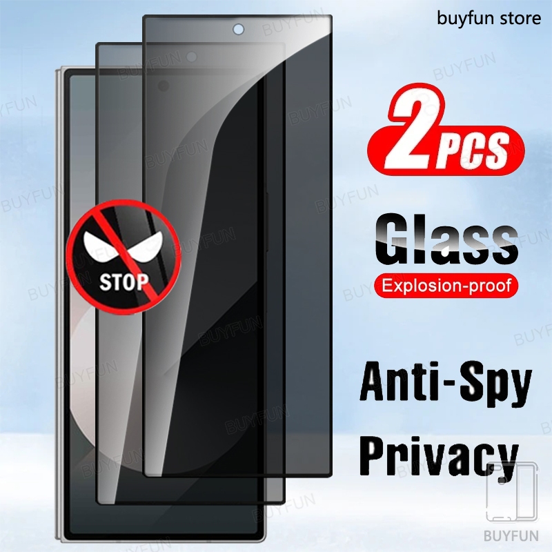 2 ชิ้น Anti Spy แก้วความเป็นส่วนตัวกระจกนิรภัยป้องกันหน้าจอป้องกันฟิล์มสําหรับ Samsung Galaxy Z พับ 6 5 4 3 5G fold6 zfold6