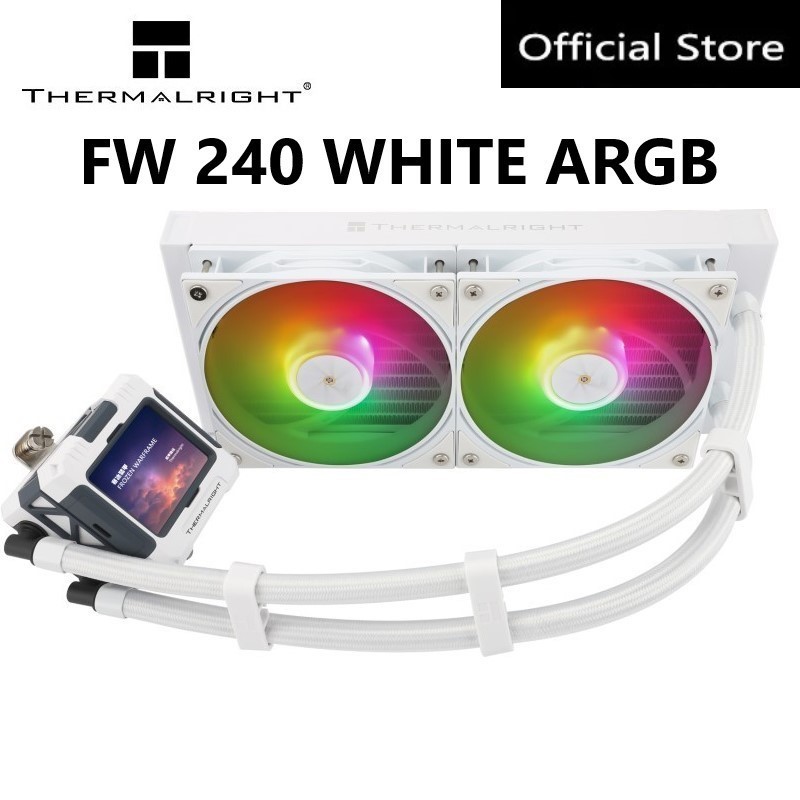 Thermalright FW240/360 ARGB CPU Liquid Cooler 2.4 นิ้ว IPS PWM ควบคุมปั๊มสีขาว 3300RPM 3 * PWM พัดลมสําหรับ AMD AM4/AM5 Intel 1150/1156/1200/1700/2011 (FRORIZEN WARFRFRFRAME)