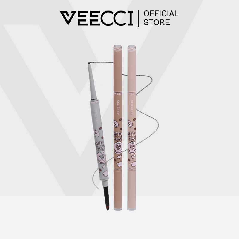VEECCI อายไลเนอร์ หัวคู่เนื้อเจล เป็นธรรมชาติและติดทนนาน มาพร้อมแปรงปัดใบมีด กันน้ำ ไม่จางหาย 50mg