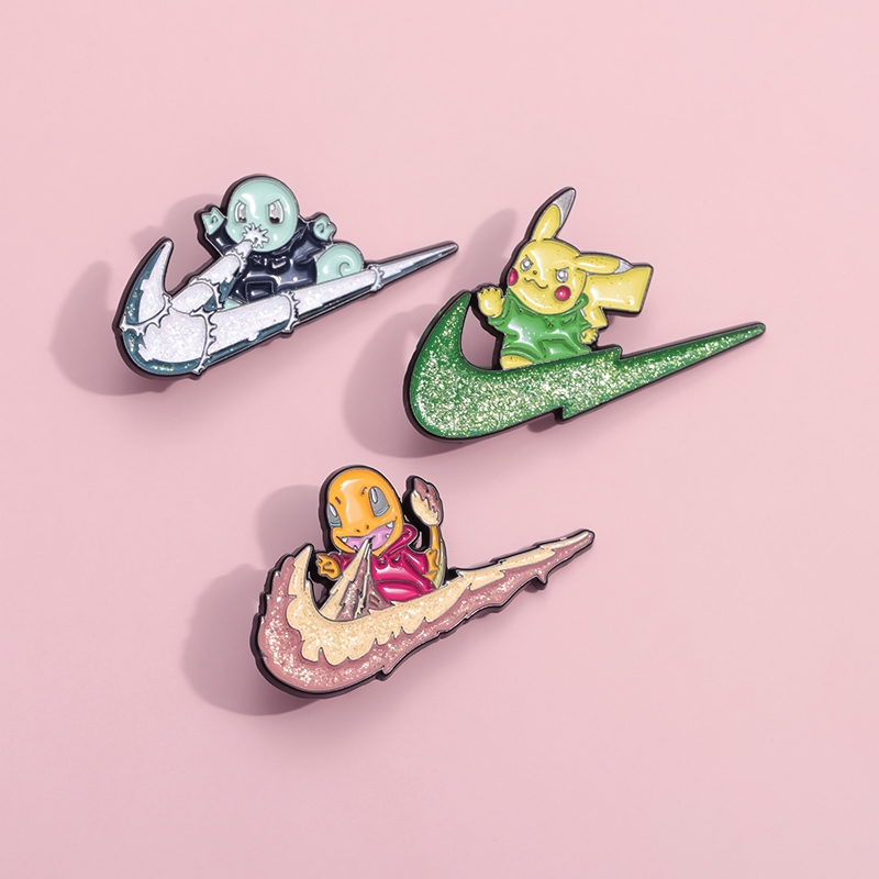 การ์ตูน Pikachu Jenny เต่าเข็มกลัด Pins อะนิเมะตลกกระเป๋า Monster เข็มกลัดป้ายโลหะอุปกรณ์เสริมของขวัญสําหรับเพื่อน