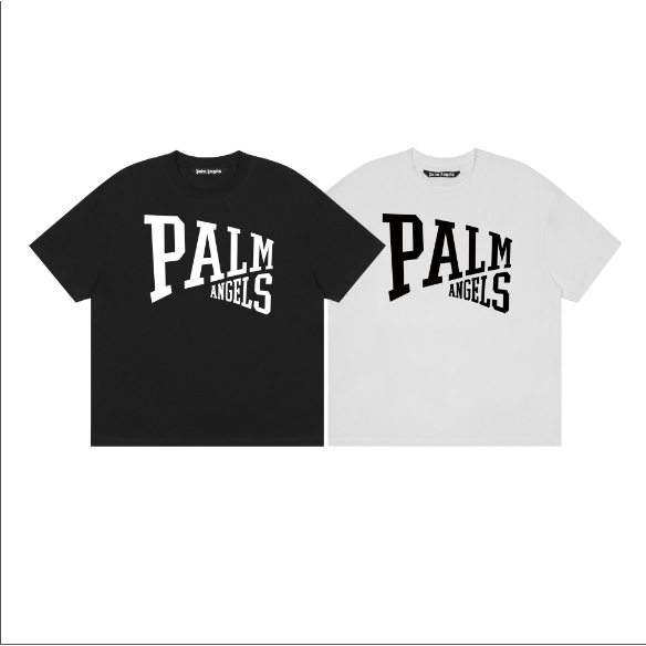 เสื้อยืดแขนสั้นผ้าฝ้ายแท้แฟชั่น Palm Angels