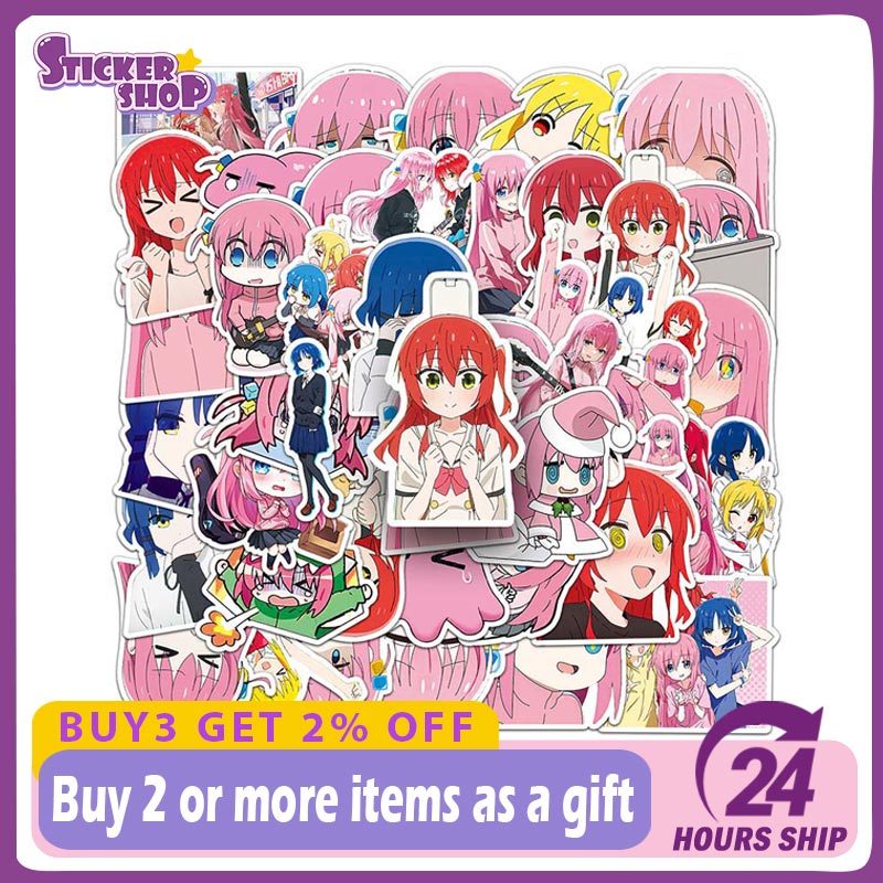 50 ชิ้นสติกเกอร์อะนิเมะ Bocchi The Rock การ์ตูนกันน้ํา Graffiti เด็ก Decals Stciker ของเล่น
