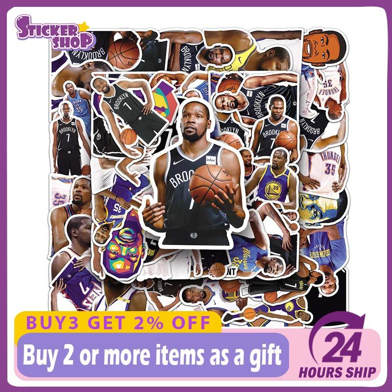 50 ชิ้น NBA บาสเกตบอล Star Kevin Durant สติกเกอร์ WaterProof Scrapbook สติกเกอร์ของขวัญวันเด็ก
