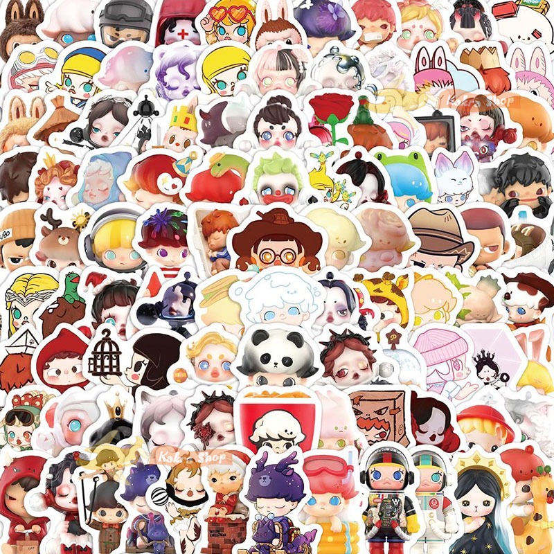 100ชิ้น POP MART สติ๊กเกอร์ การ์ตูน Labubu สัตว์ประหลาดสติกเกอร์ DIY สัมภาระ กีตาร์ สมุดบันทึก แก้วน้ำ Sticker