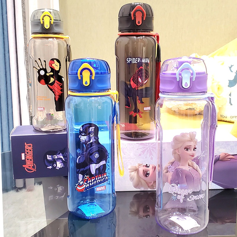 กระติกน้ำ ลายน่ารัก 530 ml มีหลายลายให้เลือก， พร้อมส่ง กระติกน้ำ กระติกน้ำลาย Disney ขวดน้ำเด็ก ขวดน้ำพลาสติก ลายการ์ตูน ดิสนีย์ น่ารักเด็ก นักเรียน