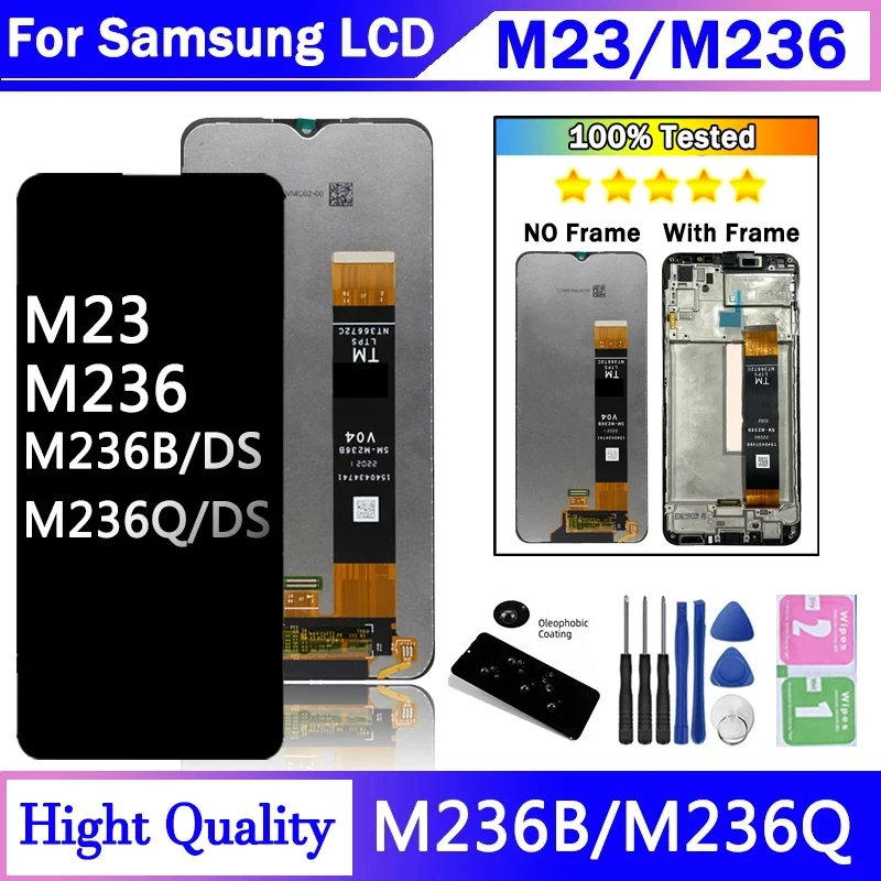 คุณภาพสูงสําหรับ Samsung M23 M236 M236B M236B/DS จอแสดงผล LCD กรอบแผงสัมผัส Screen Digitizer เปลี่ยน