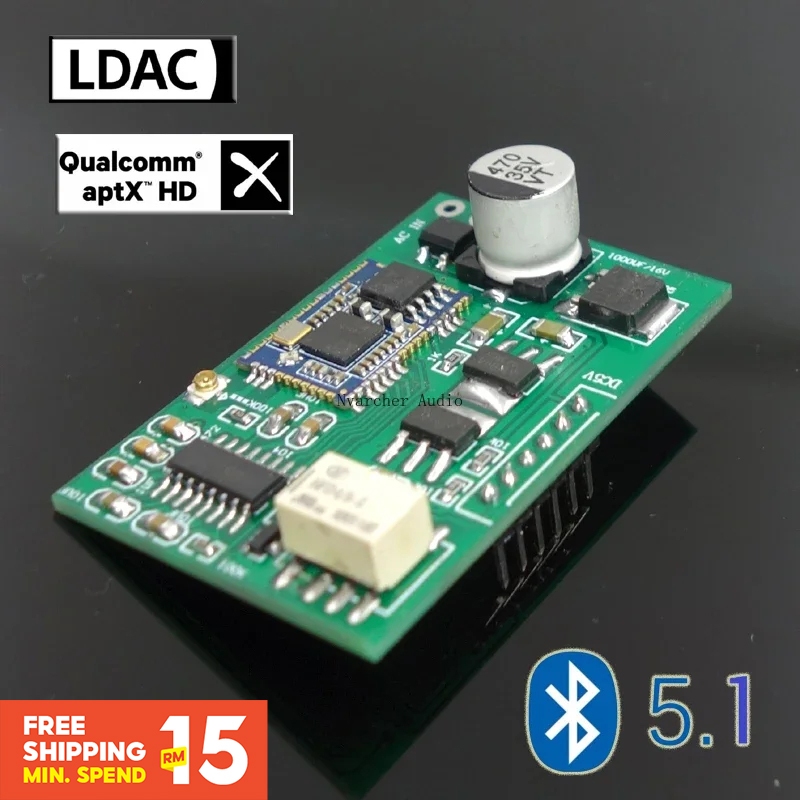 ⭐⭐⭐QCC5125 บลูทูธ 5.1 โมดูลรับสัญญาณ Analog Input ES9023 DAC ถอดรหัส APTX HD LDAC