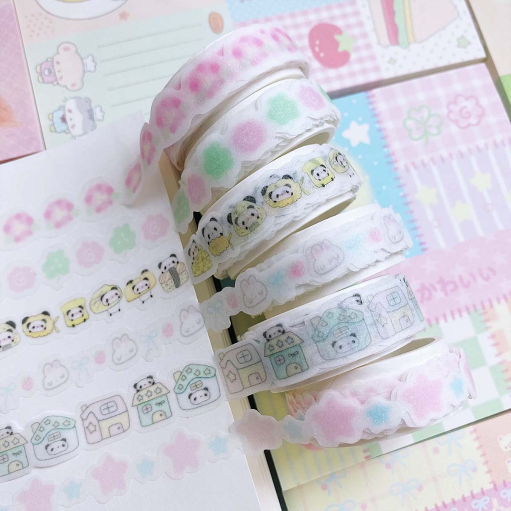New Product Tape Roll Cute Handbook Sand Flashing Tape diy
