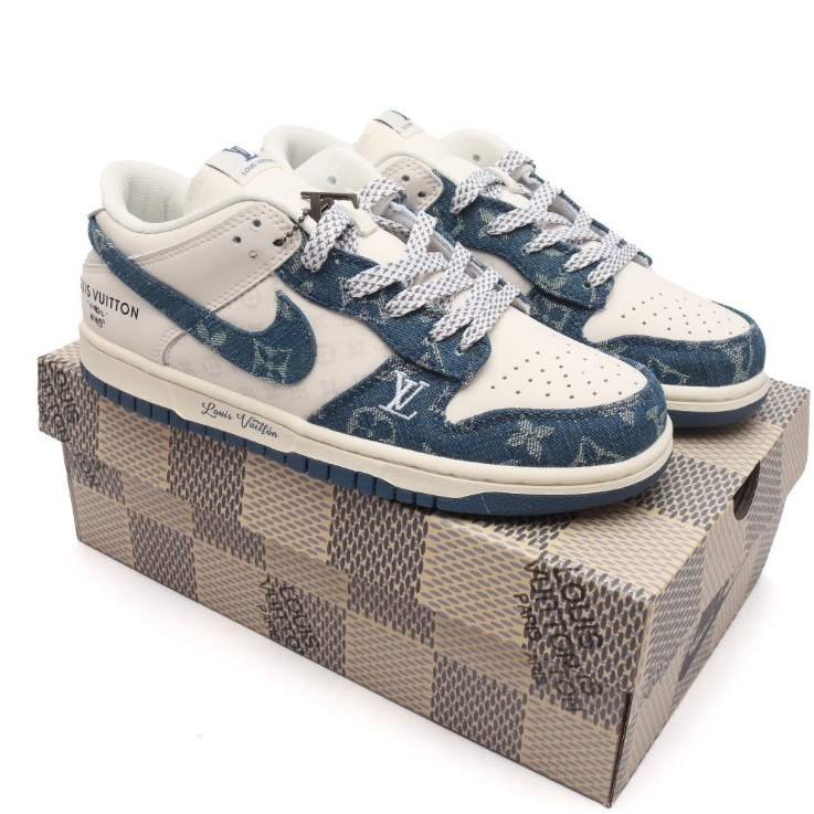 Nike Nike Dunk Low Retro รองเท้าผ้าใบรองเท้าผ้าใบย้อนยุค Louis Vuitton Co-Branded