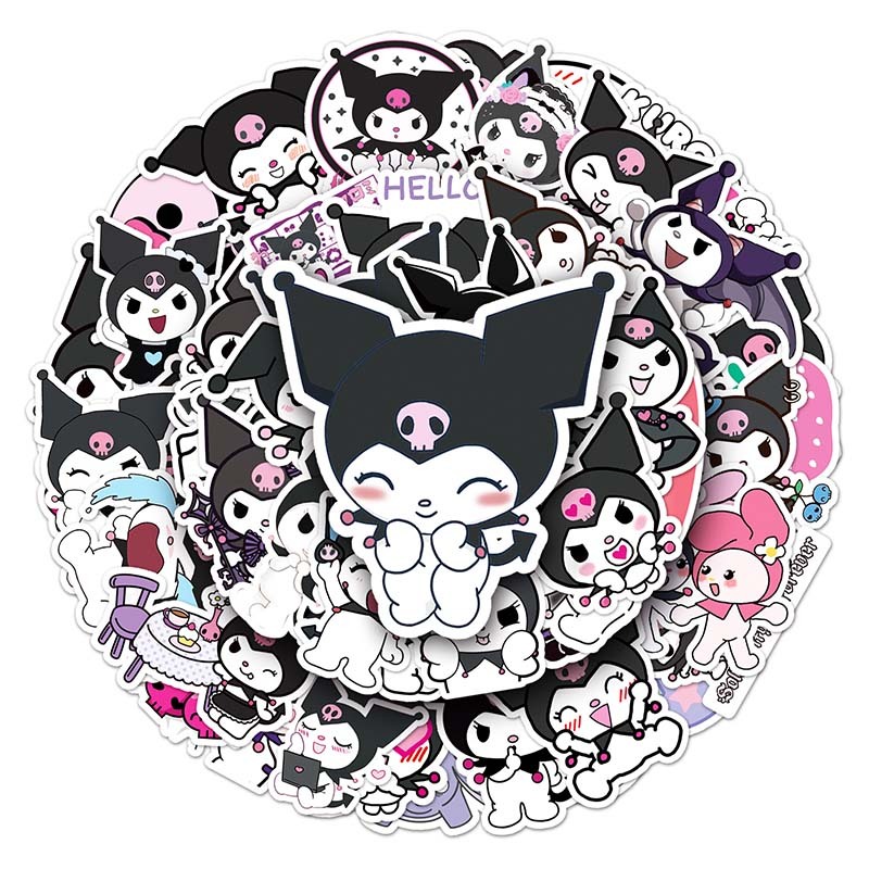 50 ชิ้น Kawaii My Melody Kuromi Hello Kitty สติกเกอร์สําหรับเด็กสาวน่ารักการ์ตูน Sanrio สติกเกอร์ - รูปที่ 3