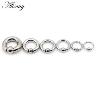 Alisouy 1 ชิ้น 316L ผ่าตัดสแตนเลส Circular Barbells ขนาดเต็มรอบแหวนริมฝีปากคิ้วจมูก Studs Body เจาะเครื่องประดับ
