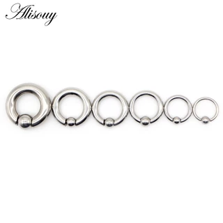 Alisouy 1 ชิ้น 316L ผ่าตัดสแตนเลส Circular Barbells ขนาดเต็มรอบแหวนริมฝีปากคิ้วจมูก Studs Body เจาะเครื่องประดับ