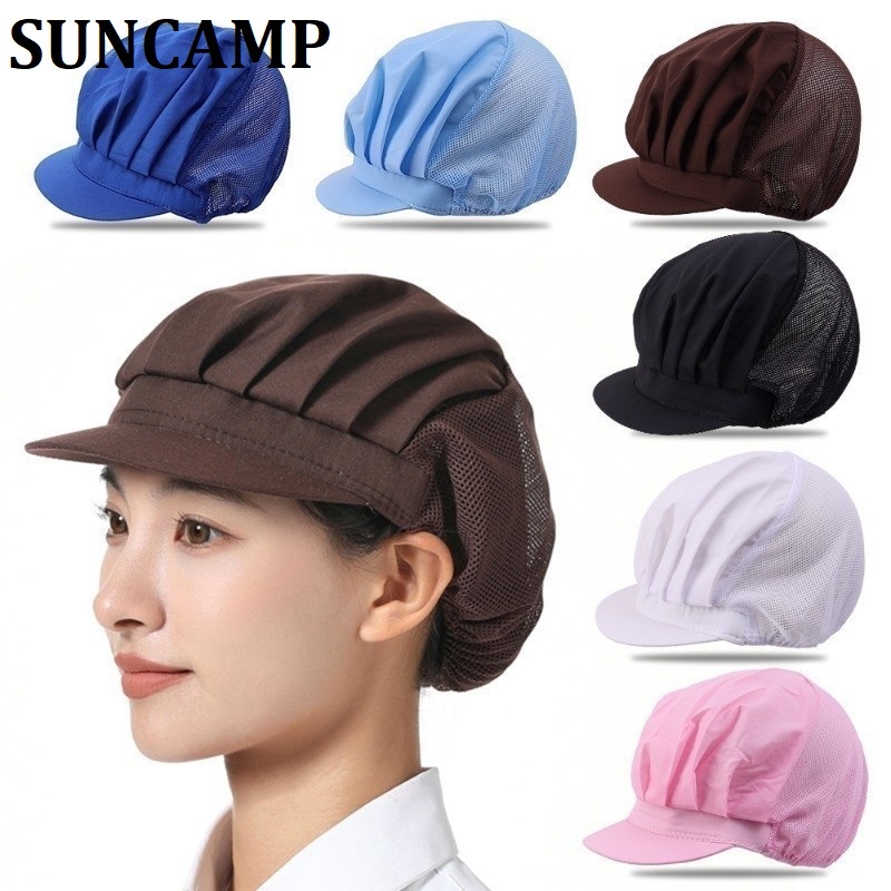 ใหม่ หมวกตาข่าย หมวกเชฟ หมวกคลุมผม สำหรับทำอาหาร งานโรงงาน หมวกผ้าผม Chef Cap