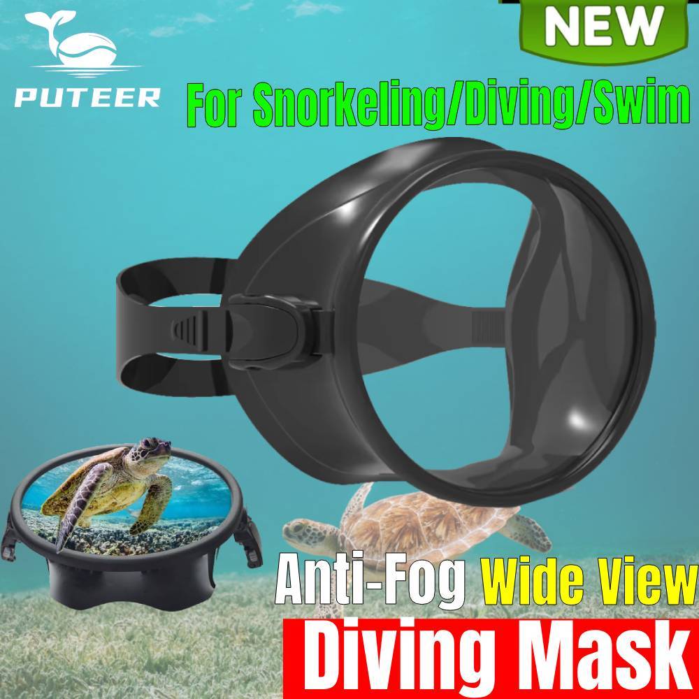 [ใหม่] Professional Full Face Scuba Dive Mask Goggles Oval Round PVC Tempered Glass Anti-Fog หน้ากากดําน้ําหน้ากากดําน้ําหน้ากากดําน้ําหน้ากากดําน้ําลึกไม่มีความดันจมูกสําหรับผู้ใหญ่