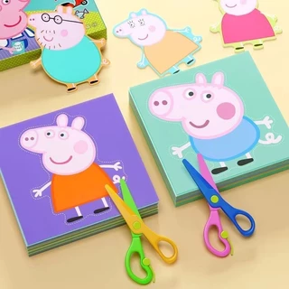 ✂️ ชุดตัดกระดาษ Peppa Pig 108 หน้า พร้อมกรรไกรนิรภัย ฝึกทักษะมือ เสริมสร้างจินตนาการ ของเล่น DIY เรียนรู้ผ่านการเล่น
