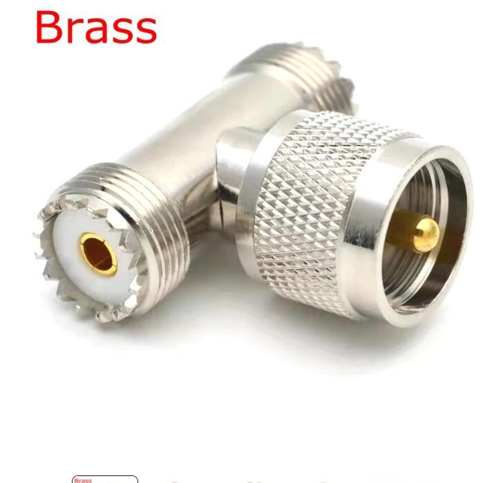 1 PC SL16 UHF PL259 ชาย 2 UHF SO239 หญิง T ประเภท 3 Way Coax สายอะแดปเตอร์ Connector