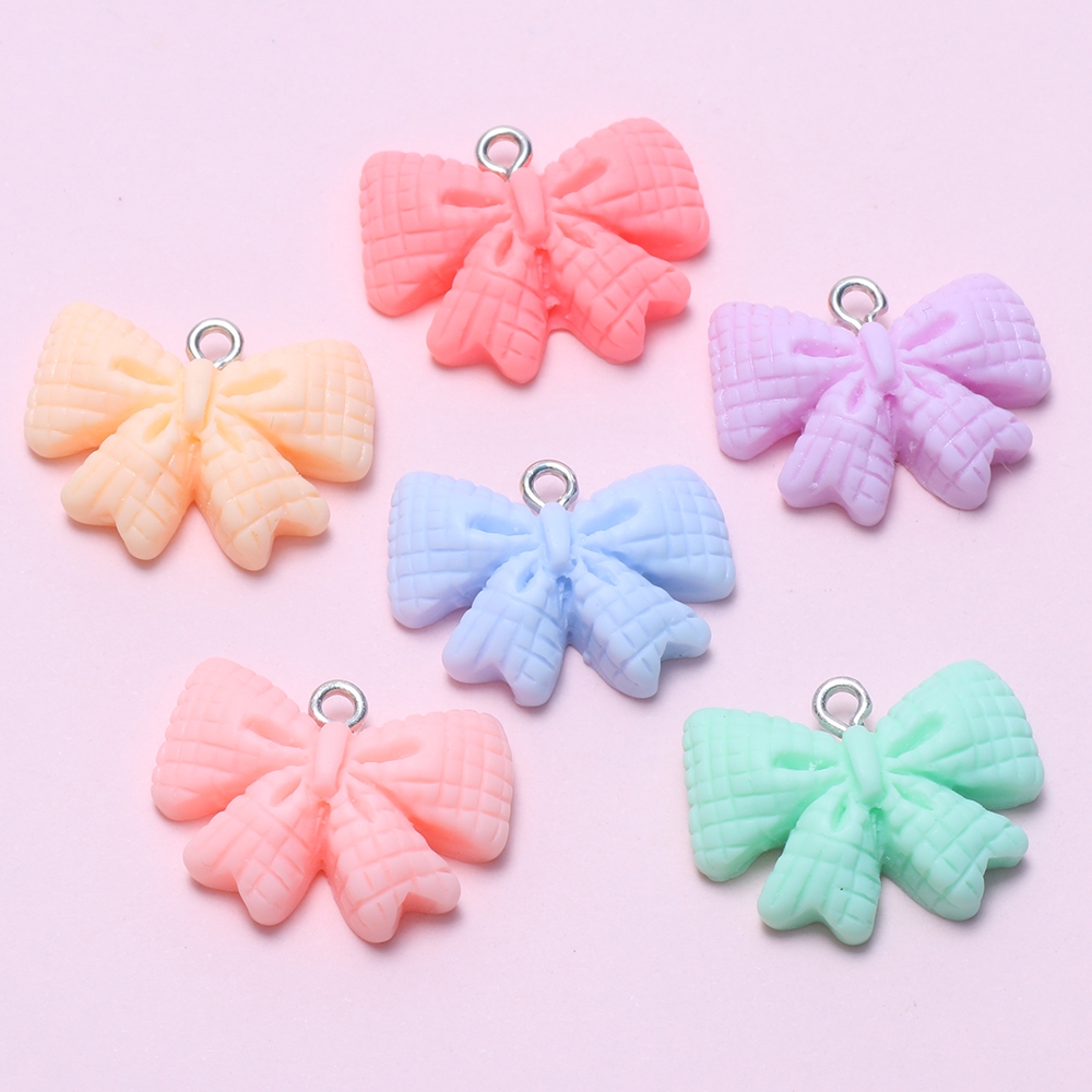 4 ชิ้นการ์ตูนโบว์เรซิ่น Charms Kawaii DIY อุปกรณ์ตกแต่งต่างหู KeyChain สร้อยคอ Trinket จี้เครื่องประดับ Charms