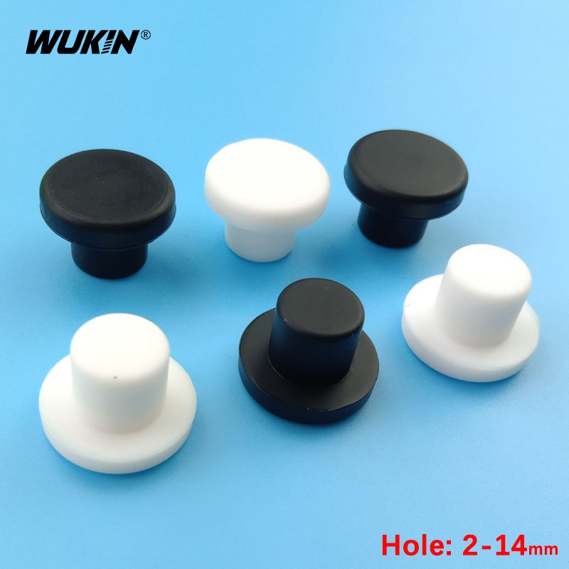 2 มม.-14 มม.ซิลิโคนปลั๊กเกรดอาหารยาง Stopper Hole Plug ฝุ่นปิดผนึก Bungs สีดํา/สีขาว