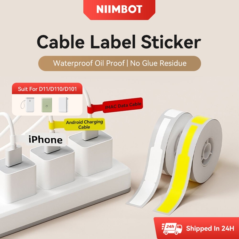 Niimbot D11/D110/D101 สายสติกเกอร์ฉลากกันน้ําน้ํามันหลักฐานไม่มีกาวตกค้างกระดาษฉลากความร้อนสําหรับ D
