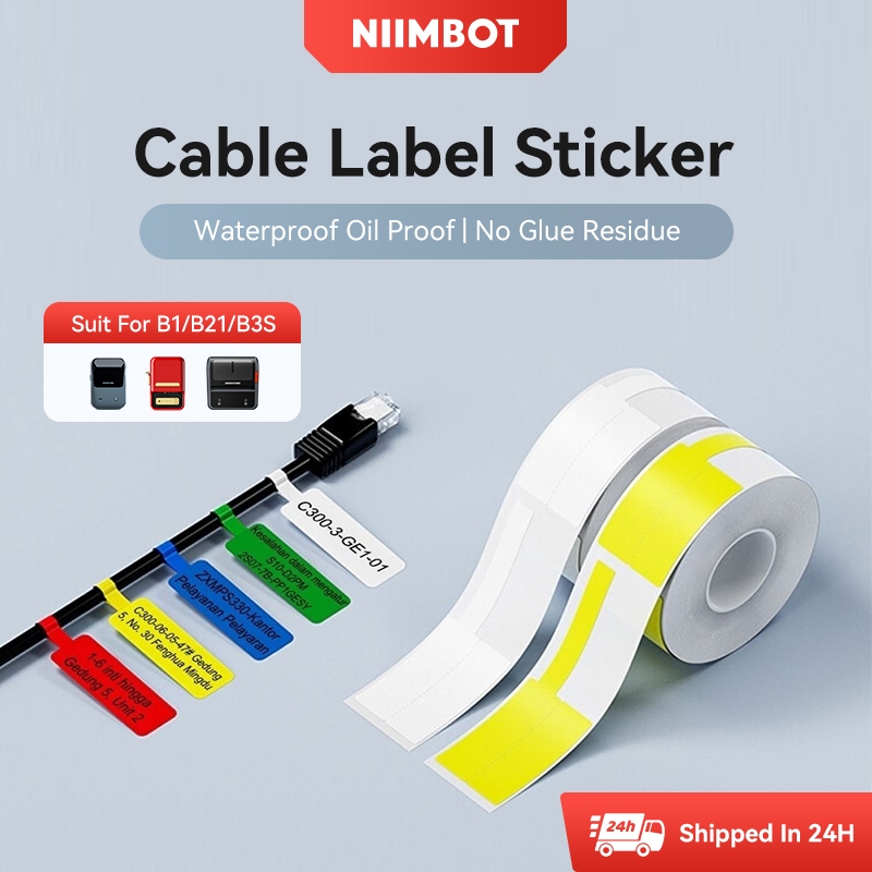 Niimbot B1/B21/B21_Pro/B3S/B31 สติกเกอร์ฉลากสายเคเบิลกันน้ําน้ํามันหลักฐานไม่มีก
