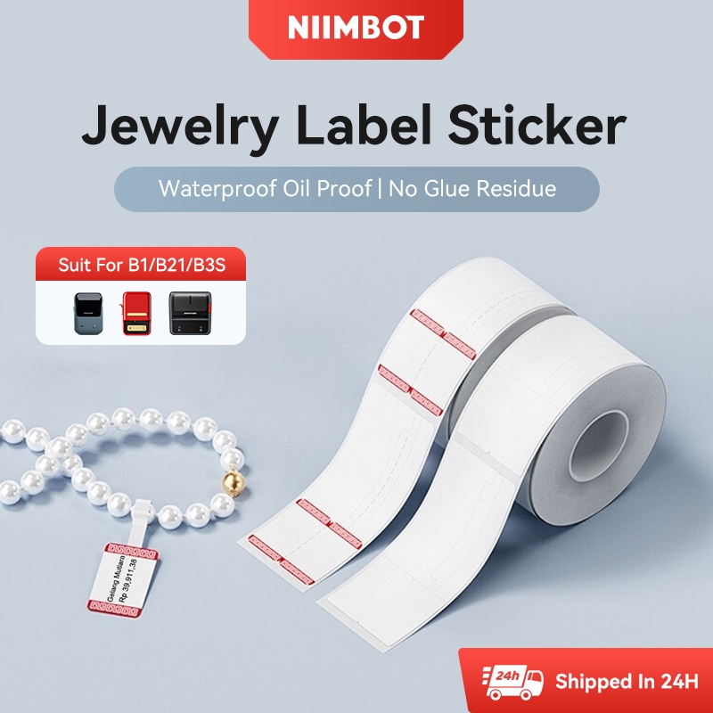 Niimbot B1/B21/B21_Pro/B3S/B31 สติกเกอร์ฉลากเครื่องประดับกันน้ําน้ํามันหลักฐานไม่มีกาวตกค้างกระดาษฉลากความร้อนสําหรับ Series เครื่องพิมพ์