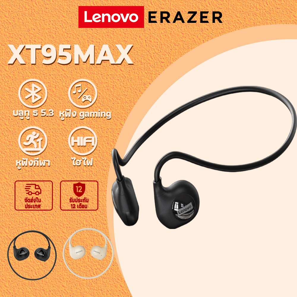 [หูฟังกีฬา]Lenovo XT95MAX หูฟังบลูทูธ Bluetooth 5.3 TWS หูฟัง หูฟังมีไมค์ หูฟังบลูทูธไร้สาย สําหรับ IOS Android