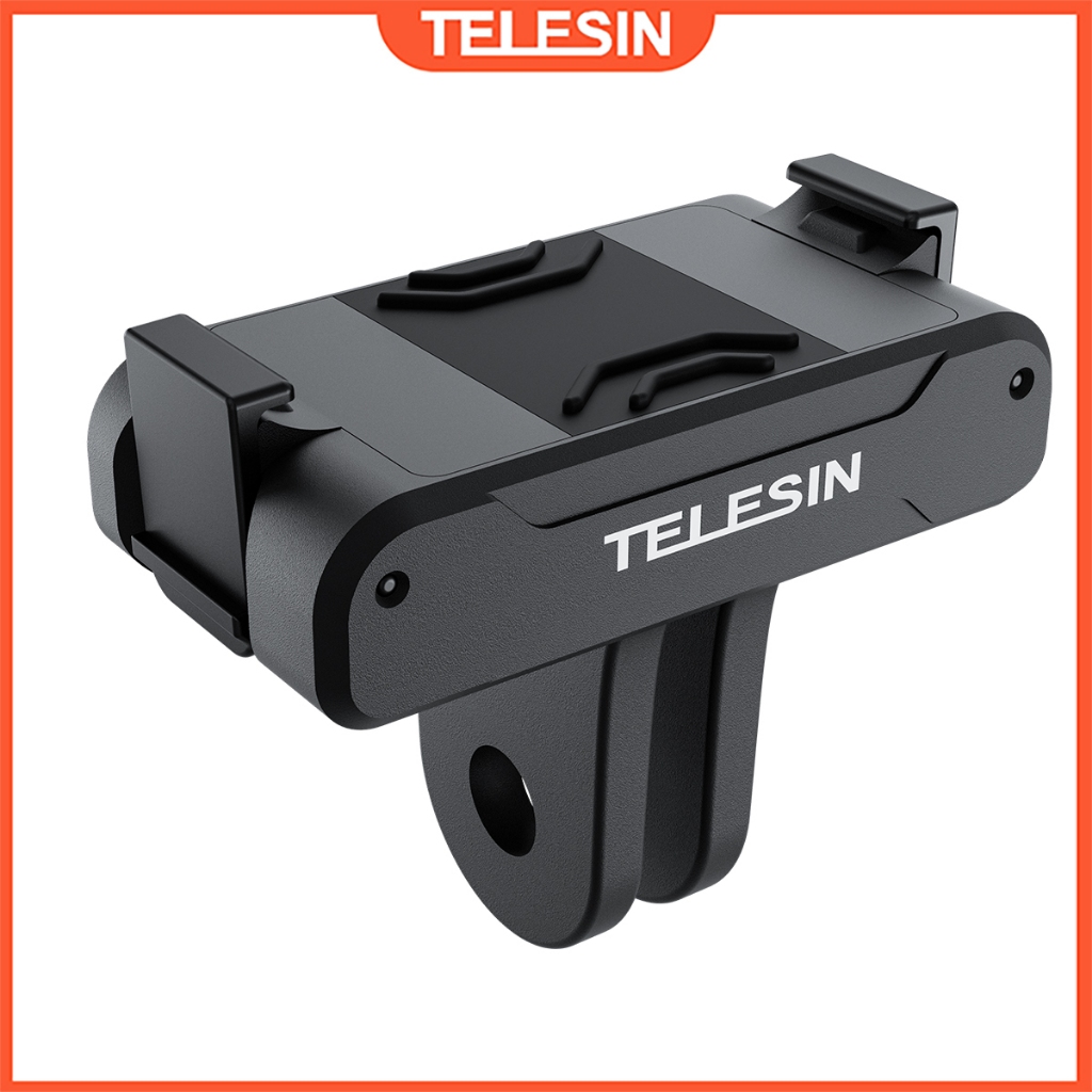 Telesin อะแดปเตอร์แม่เหล็กสองกรงเล็บสําหรับ DJI OSMO Action 5 4 3 อะแดปเตอร์ไนลอนอลูมิเนียมอัลลอยด์อุปกรณ์เสริมสําหรับกล้องแอคชั่นแคมเมรา
