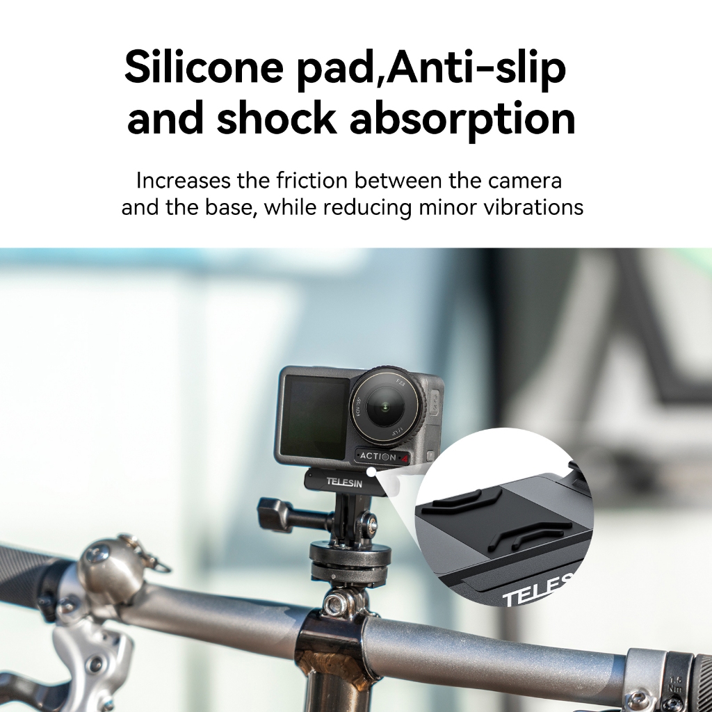 Telesin อะแดปเตอร์แม่เหล็กสองกรงเล็บสําหรับ DJI OSMO Action 5 4 3 อะแดปเตอร์ไนลอนอลูมิเนียมอัลลอยด์อุปกรณ์เสริมสําหรับกล้องแอคชั่นแคมเมรา