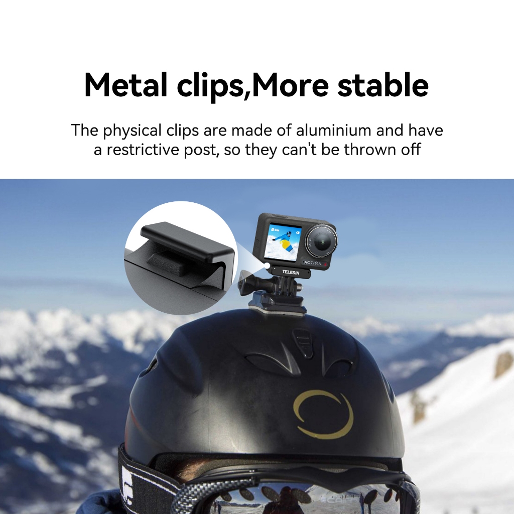 Telesin อะแดปเตอร์แม่เหล็กสองกรงเล็บสําหรับ DJI OSMO Action 5 4 3 อะแดปเตอร์ไนลอนอลูมิเนียมอัลลอยด์อุปกรณ์เสริมสําหรับกล้องแอคชั่นแคมเมรา