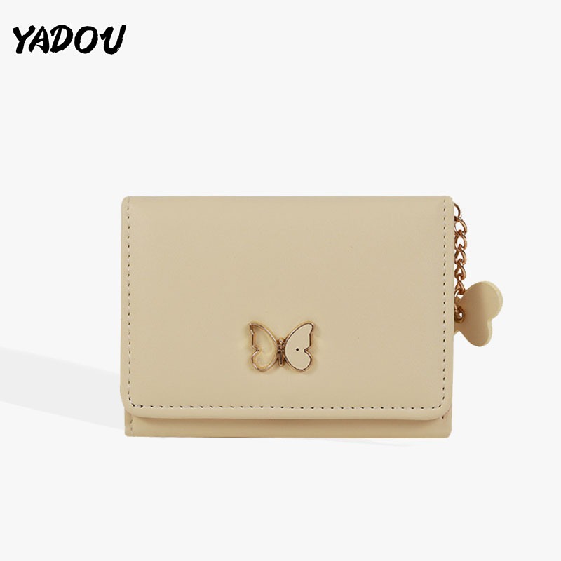 YADOU ยาดู เวอร์ชั่นเกาหลีของ อิน นักเรียนที่เรียบง่ายหลายบัตรกระเป๋าเงินเหรียญความจุขนาดใหญ่กระเป๋าสตางค์หญิงสั้น